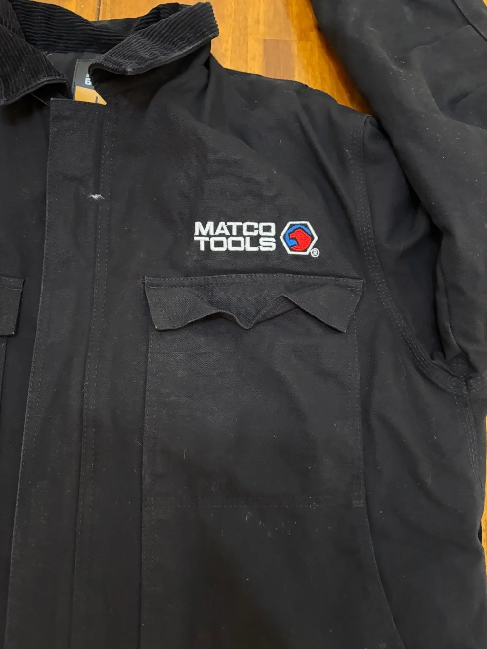 Berne Marco Tools Black Work Jacket - Men's Heavy-Duty Canvas Coat size large